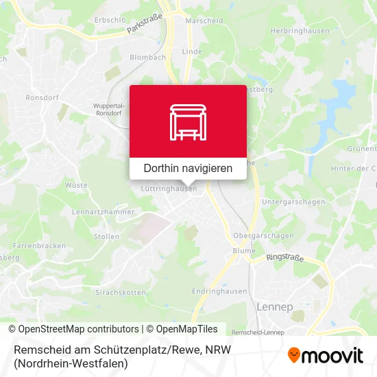 Remscheid am Schützenplatz / Rewe Karte