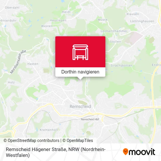 Remscheid Hägener Straße Karte