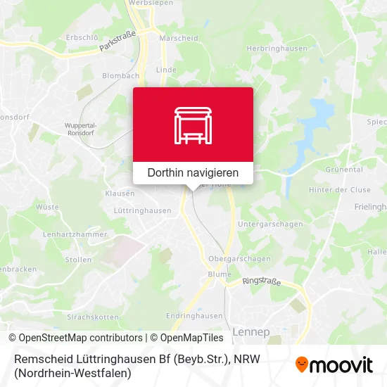 Remscheid Lüttringhausen Bf (Beyb.Str.) Karte