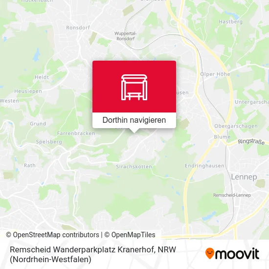 Remscheid Wanderparkplatz Kranerhof Karte