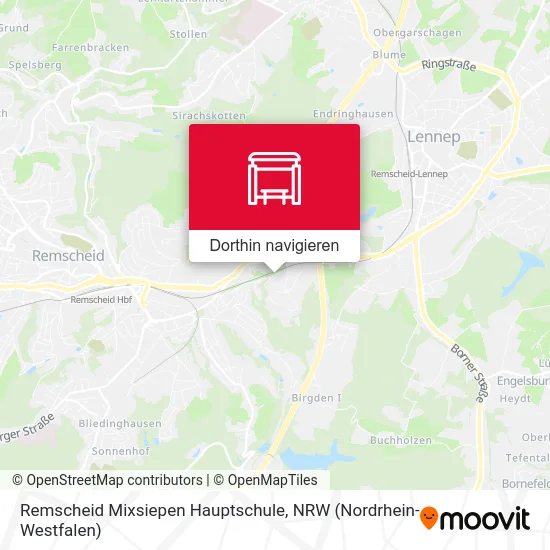 Remscheid Mixsiepen Hauptschule Karte