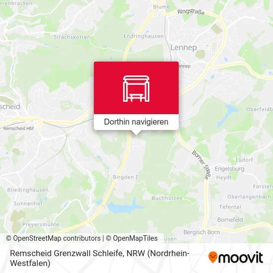 Remscheid Grenzwall Schleife Karte