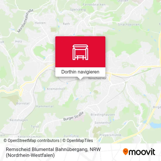 Remscheid Blumental Bahnübergang Karte