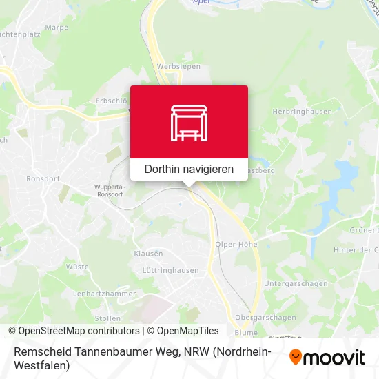 Remscheid Tannenbaumer Weg Karte