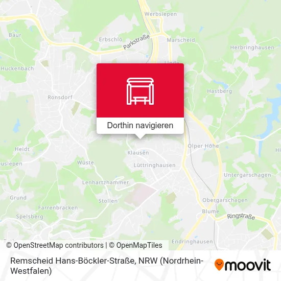 Remscheid Hans-Böckler-Straße Karte