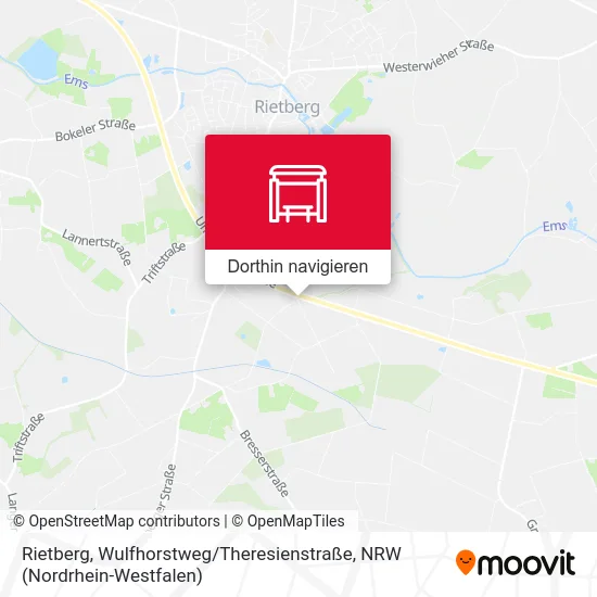 Rietberg, Wulfhorstweg / Theresienstraße Karte