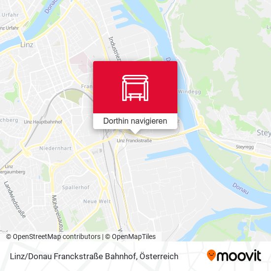 Linz / Donau Franckstraße Bahnhof Karte