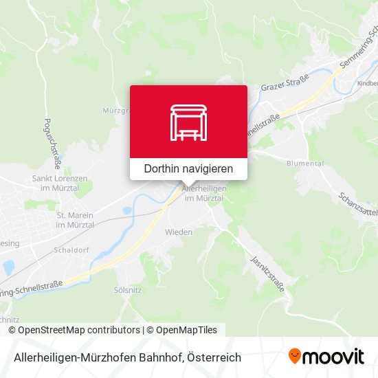 Allerheiligen-Mürzhofen Bahnhof Karte