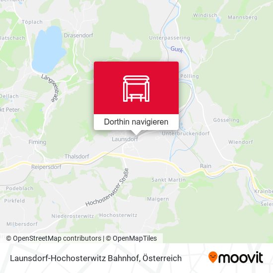 Launsdorf-Hochosterwitz Bahnhof Karte
