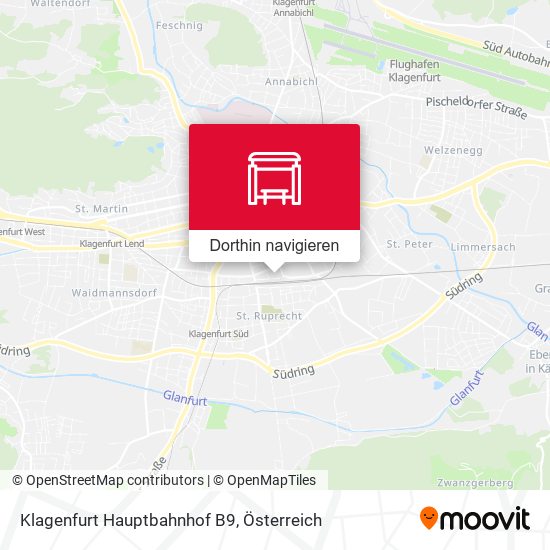 Klagenfurt Hauptbahnhof B9 Karte