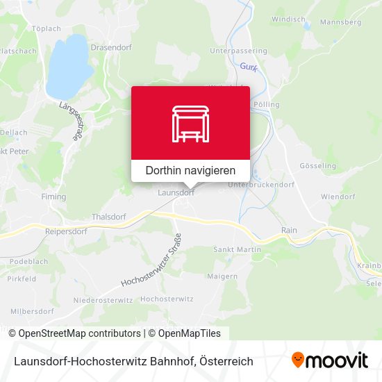Launsdorf-Hochosterwitz Bahnhof Karte