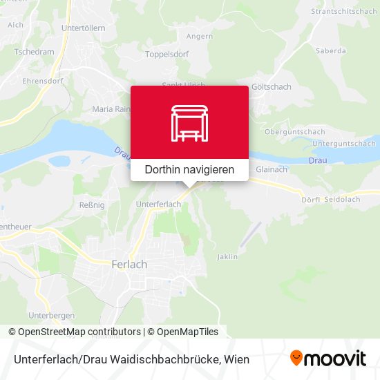 Unterferlach / Drau Waidischbachbrücke Karte