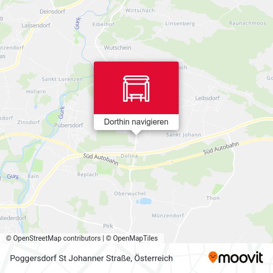 Poggersdorf St Johanner Straße Karte