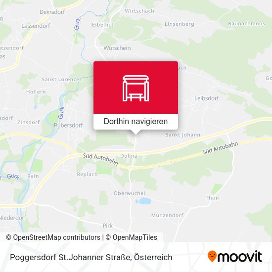 Poggersdorf St.Johanner Straße Karte