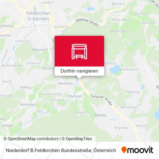 Niederdorf B.Feldkirchen Bundesstraße Karte