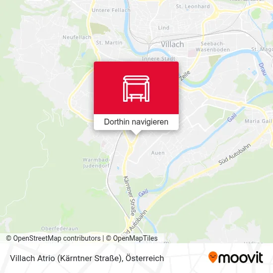 Villach Atrio (Kärntner Straße) haltestelle - Routen, Fahrpläne und Tarife