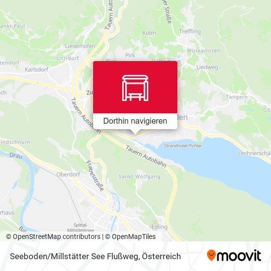 Seeboden / Millstätter See Flußweg Karte