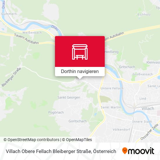 Villach Obere Fellach Bleiberger Straße Karte