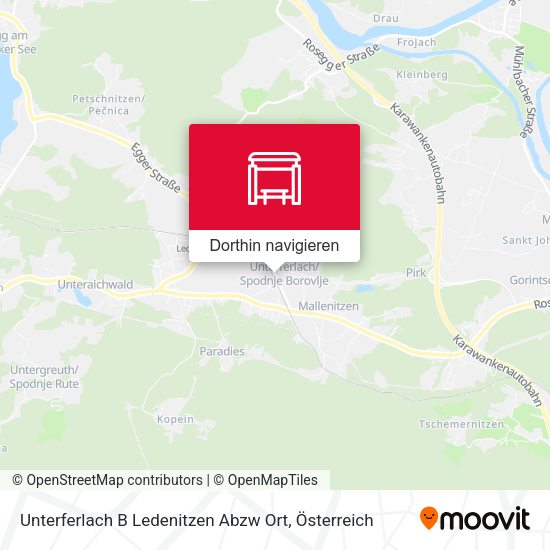 Unterferlach B Ledenitzen Abzw Ort Karte