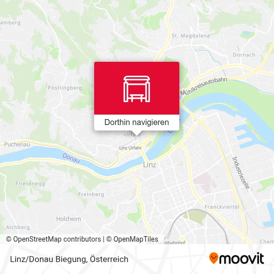 Linz/Donau Biegung Karte