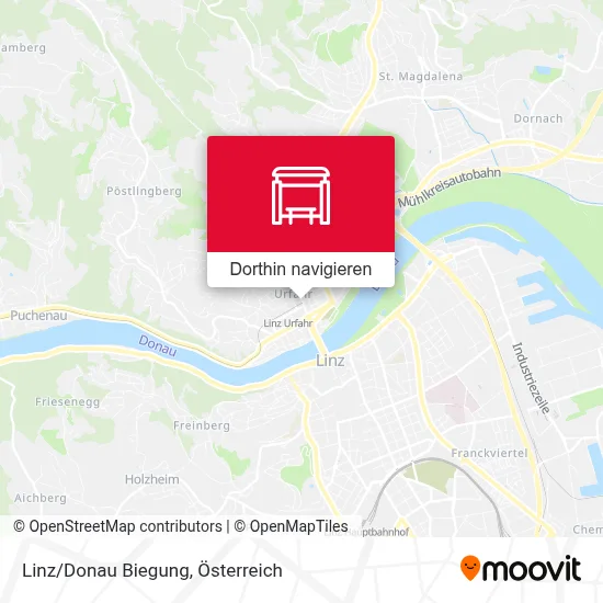 Linz/Donau Biegung Karte
