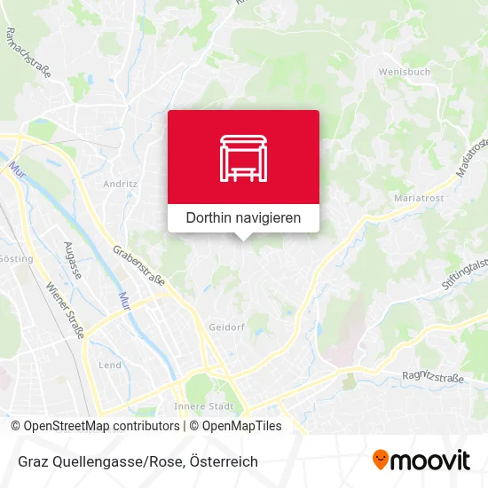 Graz Quellengasse/Rose Karte