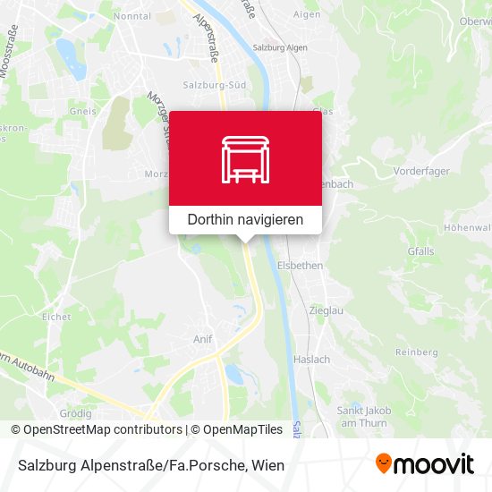 Salzburg Alpenstraße / Fa.Porsche Karte