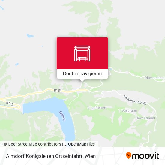 Almdorf Königsleiten Ortseinfahrt Karte