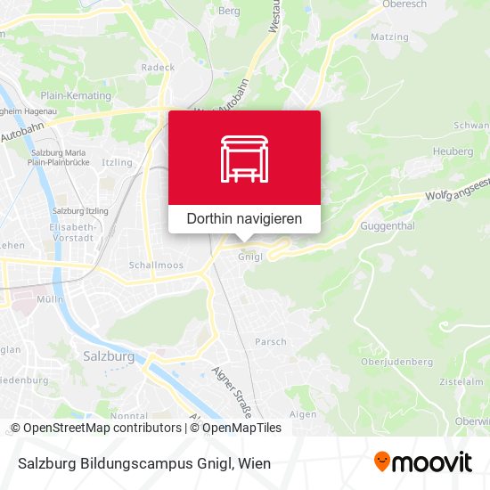 Salzburg Bildungscampus Gnigl Karte
