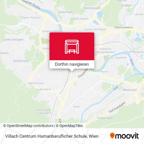 Villach Centrum Humanberuflicher Schule Karte