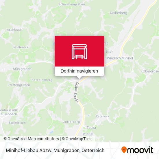 Minihof-Liebau Abzw. Mühlgraben Karte