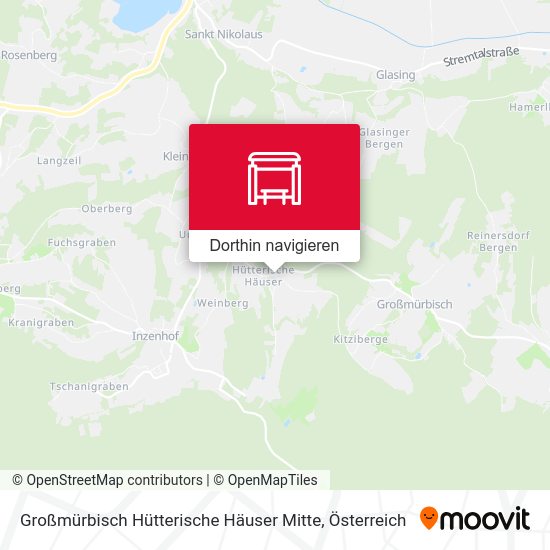 Großmürbisch Hütterische Häuser Mitte Karte