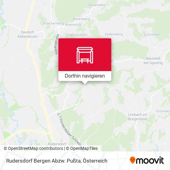 Rudersdorf Bergen Abzw. Pußta Karte