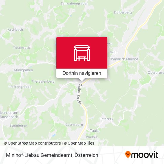 Minihof-Liebau Gemeindeamt Karte