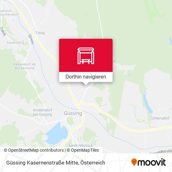 Güssing Kasernenstraße Mitte Karte