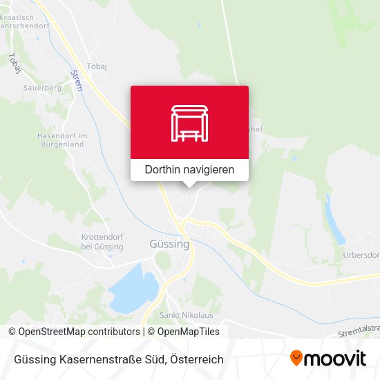 Güssing Kasernenstraße Süd Karte