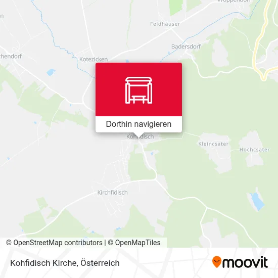 Kohfidisch Kirche Karte
