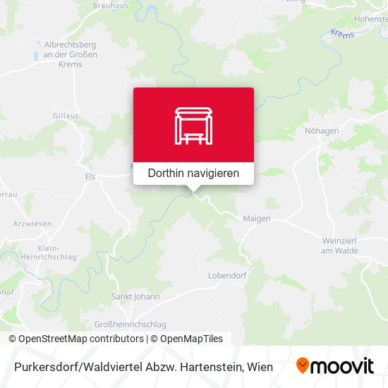 Purkersdorf / Waldviertel Abzw. Hartenstein Karte