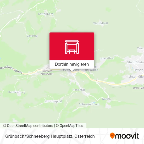 Grünbach/Schneeberg Hauptplatz Karte
