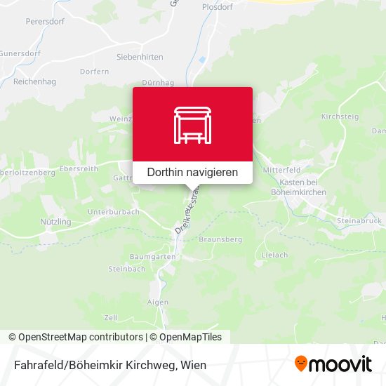Fahrafeld/Böheimkir Kirchweg Karte