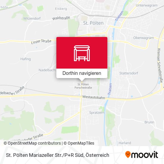 St. Pölten Mariazeller Str. / P+R Süd Karte