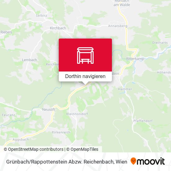 Grünbach / Rappottenstein Abzw. Reichenbach Karte