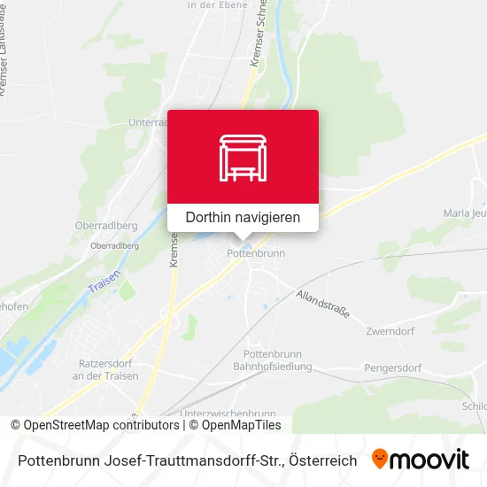 Pottenbrunn Josef-Trauttmansdorff-Str. Karte