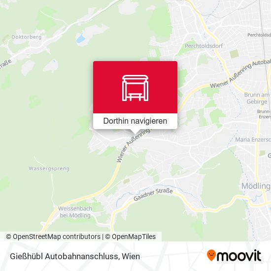 Gießhübl Autobahnanschluss Karte