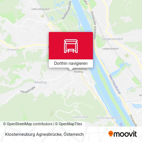 Klosterneuburg Agnesbrücke Karte