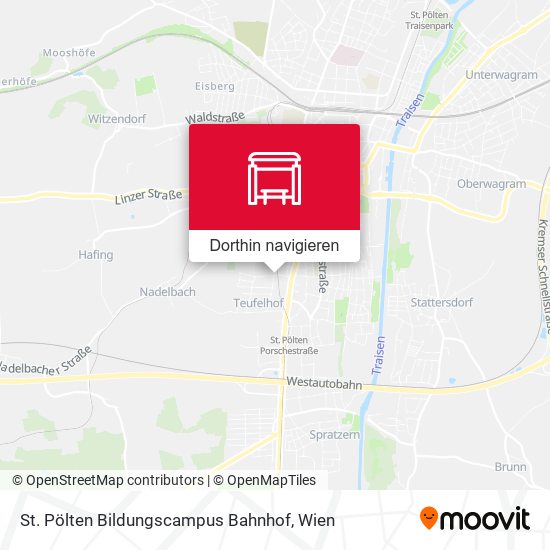 St. Pölten Bildungscampus Bahnhof Karte