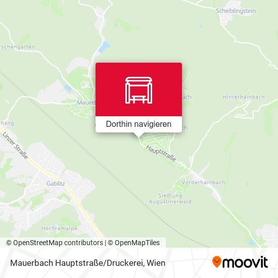 Mauerbach Hauptstraße / Druckerei Karte