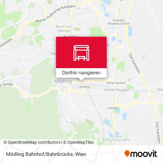 Mödling Bahnhof/Bahnbrücke Karte