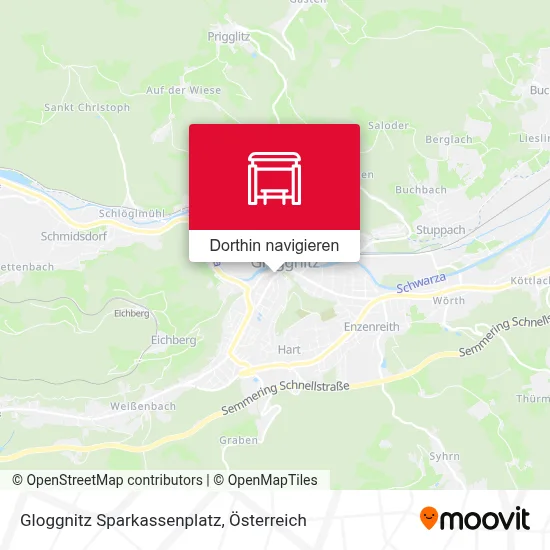 Gloggnitz Sparkassenplatz Karte