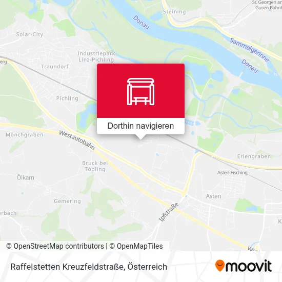Raffelstetten Kreuzfeldstraße Karte
